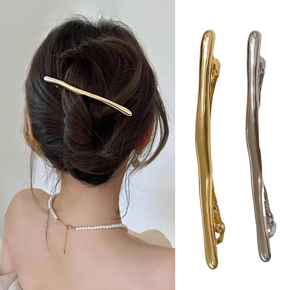 Sleek Metal Spring Hair Clip in Irregular Shape for DIY Styling
