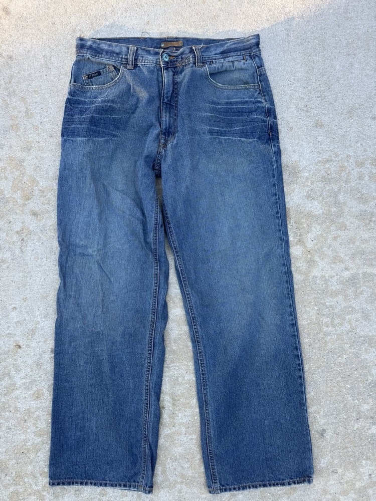 Vintage G-Unit Men’s Baggy Wide Leg Dark Wash Jeans Size 34X32 Y2K Style