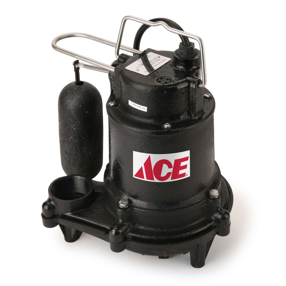 1/2 HP 4900 GPH Cast Iron Submersible Sump Pump with Vertical Float Switch-image