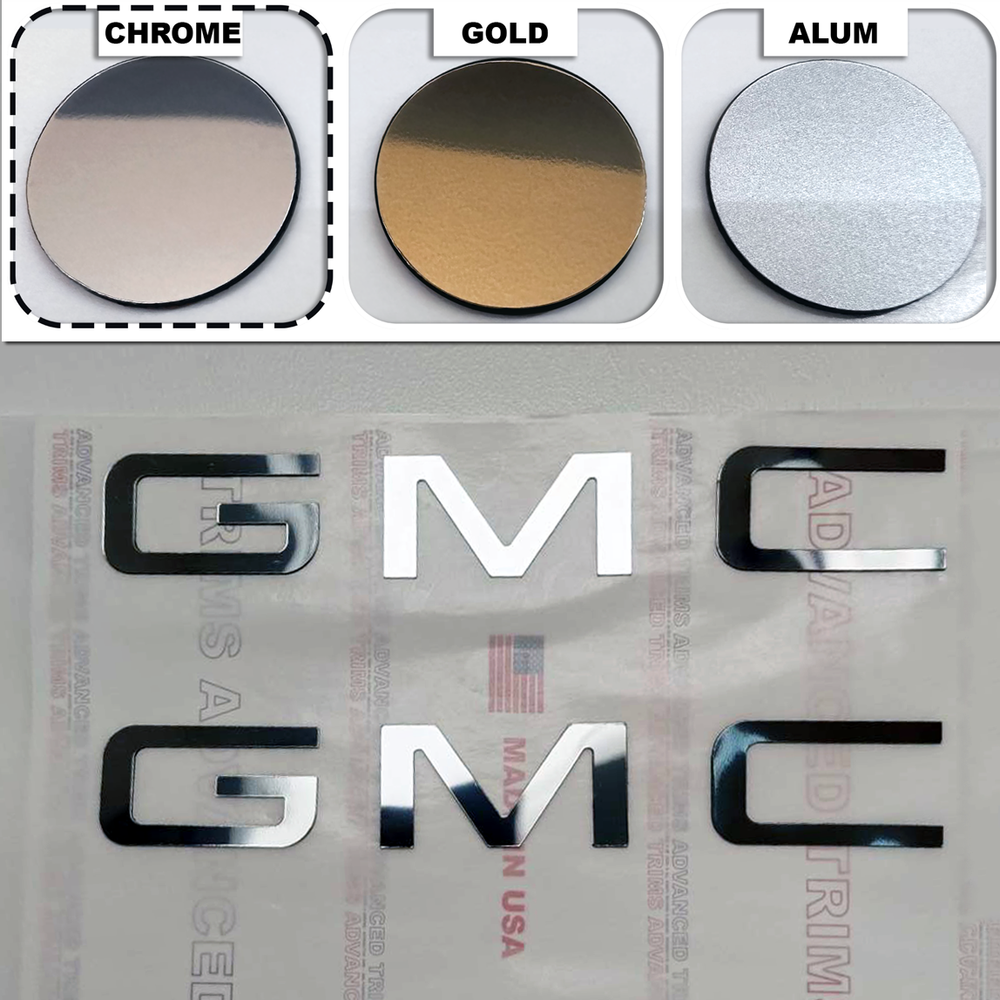 CHROME Bed Rail Letter Insert Kit For 2014 2015 2016 2017 2018 GMC Sierra Truck