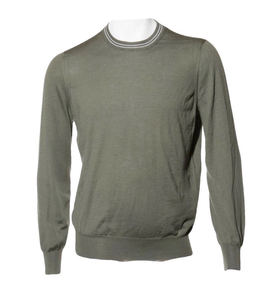Brunello Cucinelli Men's Cashmere Blend Sweater Crew Neck Size M Green