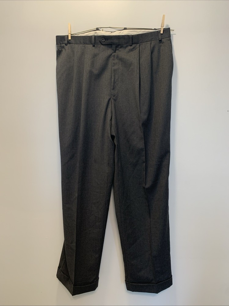 Lauren Ralph Lauren Men's Gray 100% Wool Total Comfort Dress Pants Size 40W X32L
