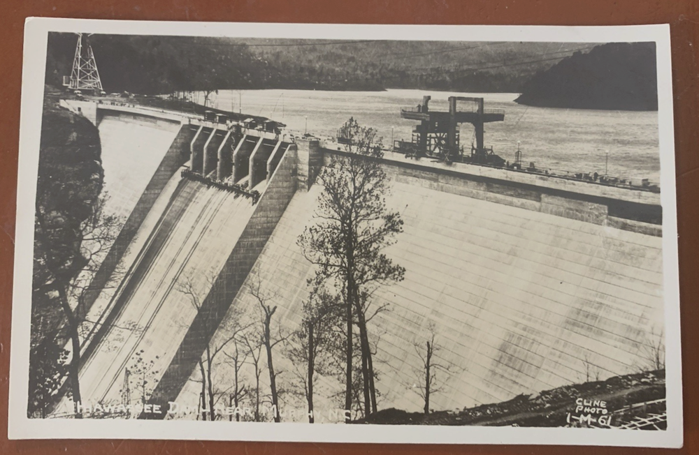 Hiawassee Dam Murphy North Carolina Cherokee County NC Real Photo Postcard RPPC