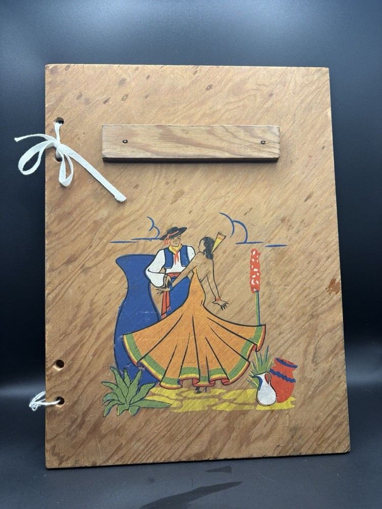Vintage Wooden Spanish Dancer Scrapbook for Art