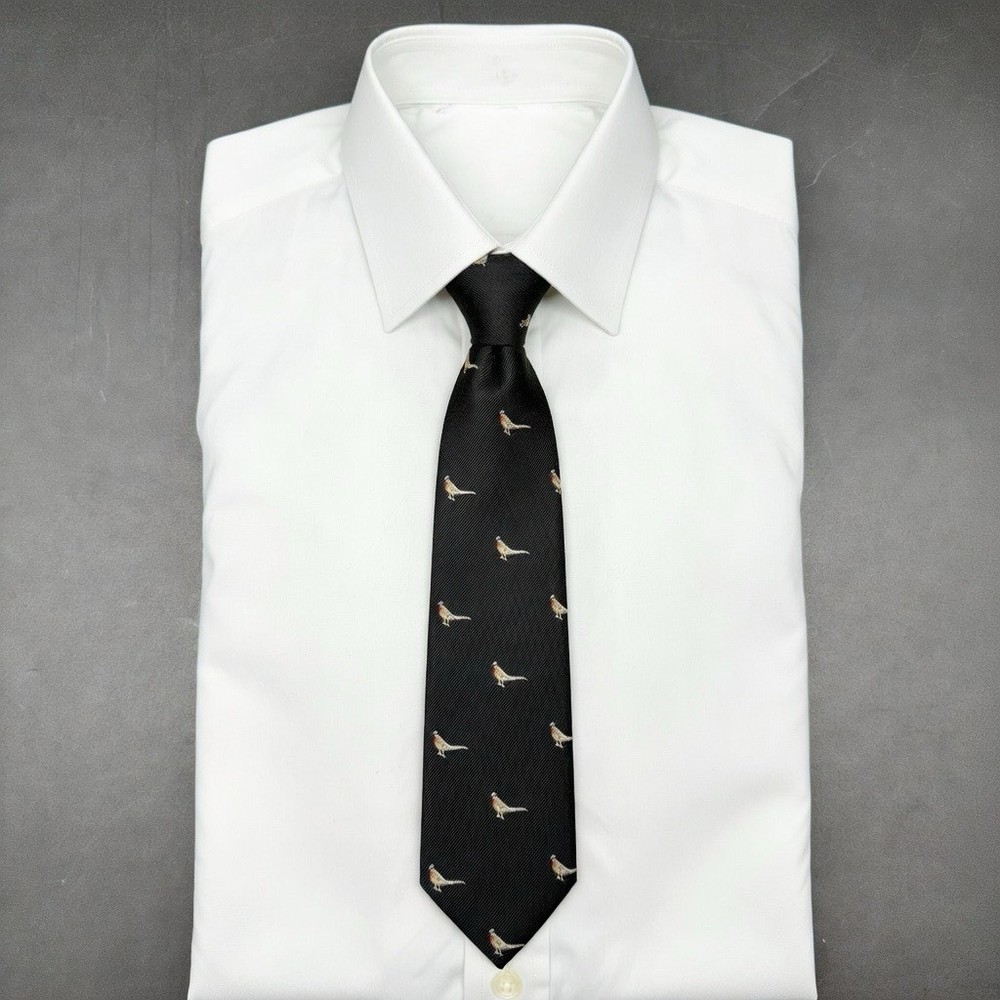 Polo Ralph Lauren Brittany Ltd Vintage Pheasant Bird Tie 56 Inch Made in USA