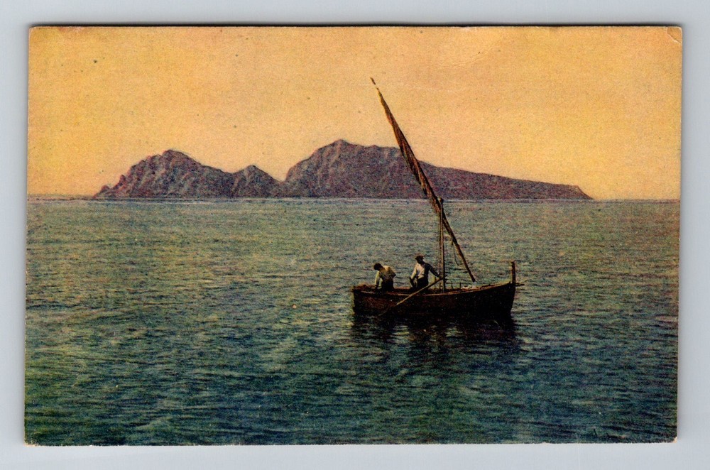 Italy- Capri View From The Sea Fishing Boat Old Post Card View Vintage Postcard