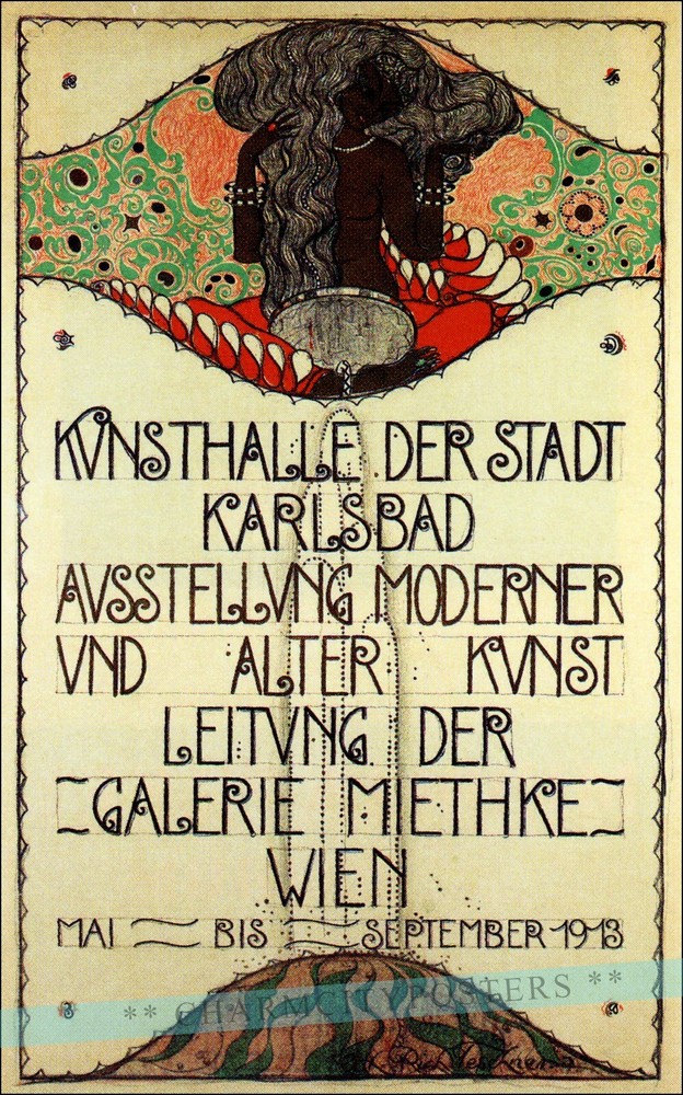 Modern Art Kunsthalle Karlsbad 1913 Vintage Poster Print Classic Jugensthil Art