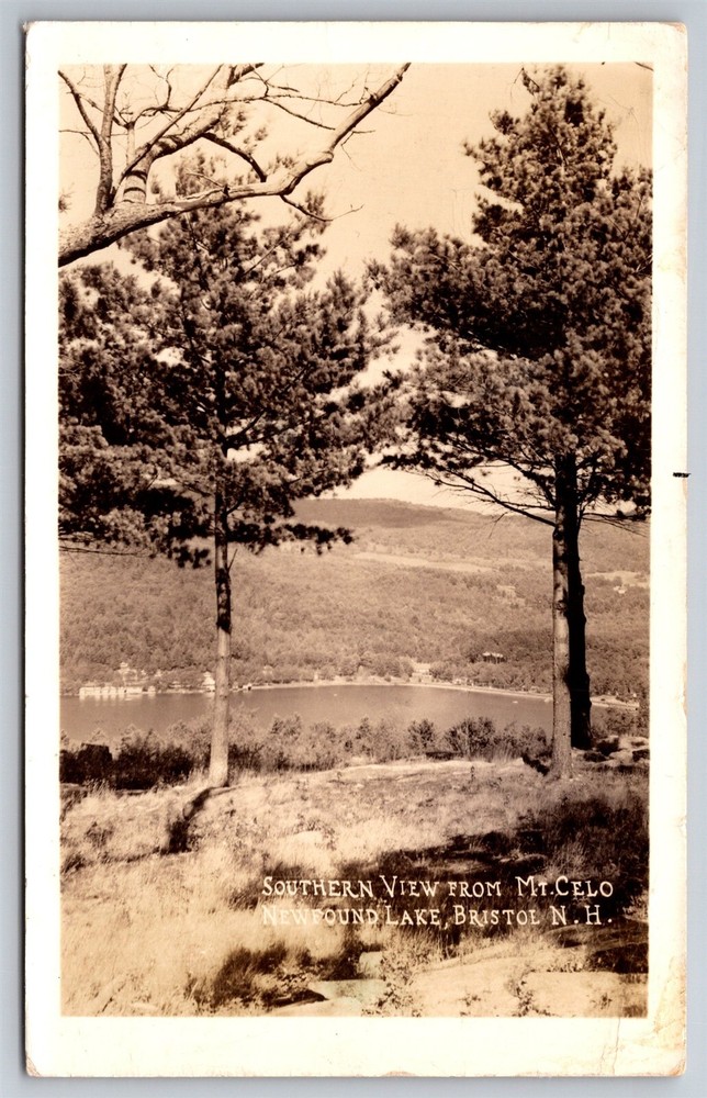 RPPC Newfound Lake From Mt Celo Bristol NH C1930s Real Photo Postcard AB14