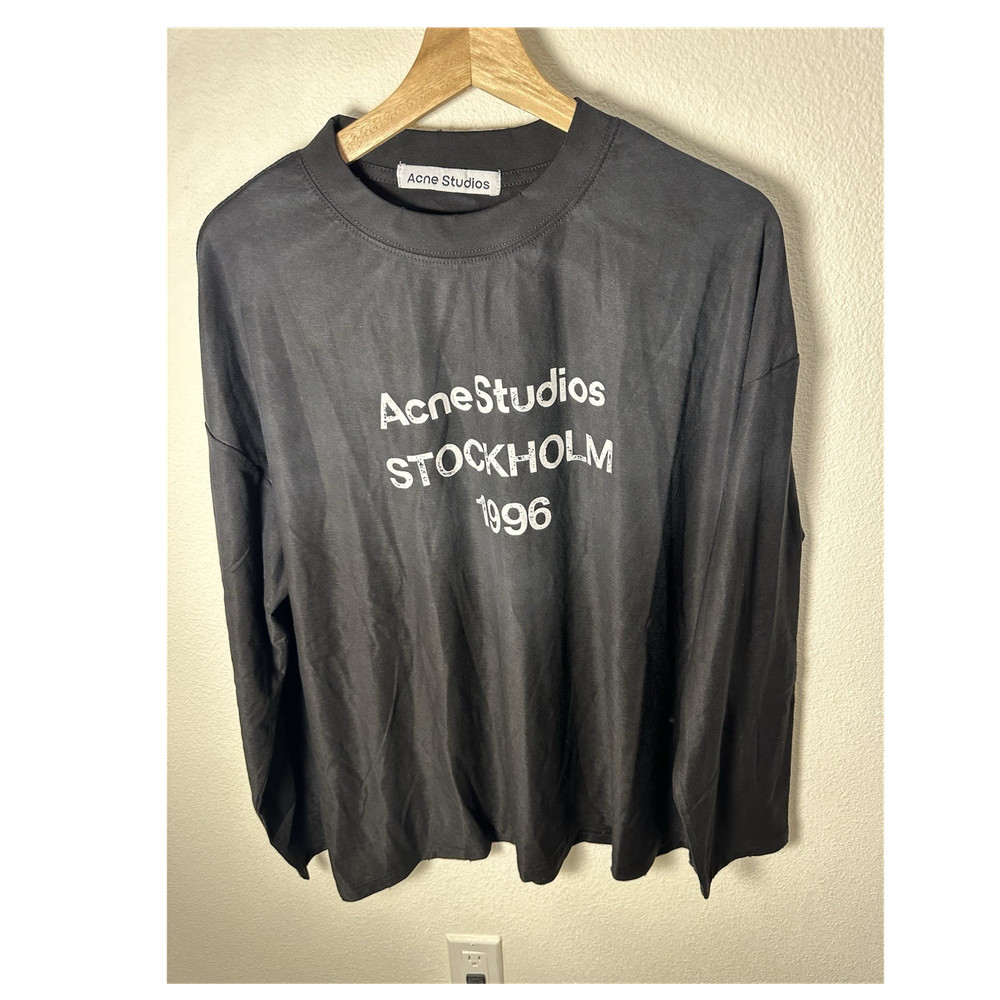 Acne Studios Stockholm 1996 Black Maternity M Cotton Long Sleeve T-Shirt