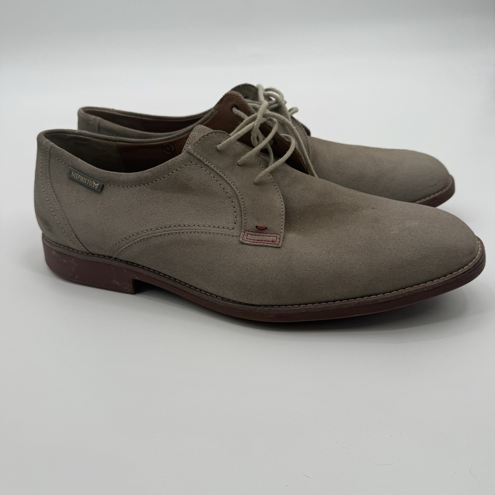 Mephisto Air Jet Beige Leather Suede Oxford Shoes Mens Size 13 US