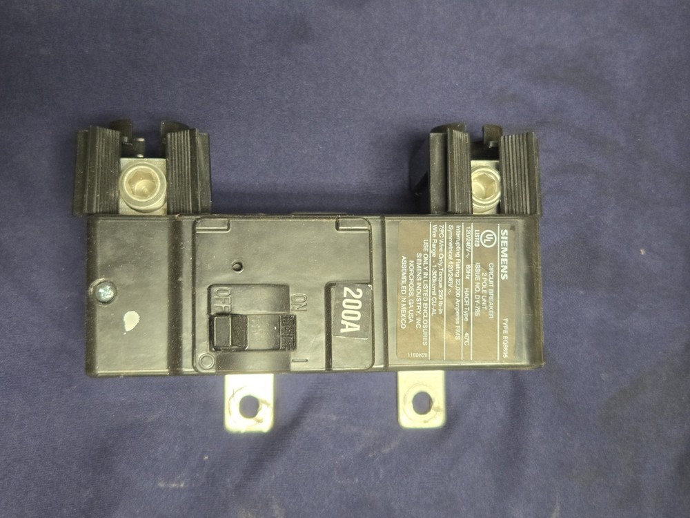 Siemens EQ8695 Circuit Breaker 200A 2P 120/240V 1PH EQ 22kA 200 Amp 2 Pole