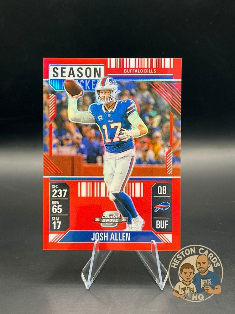 Josh Allen 2024 Panini Contenders Optic Season Ticket #5 Bills Red Prizm /199