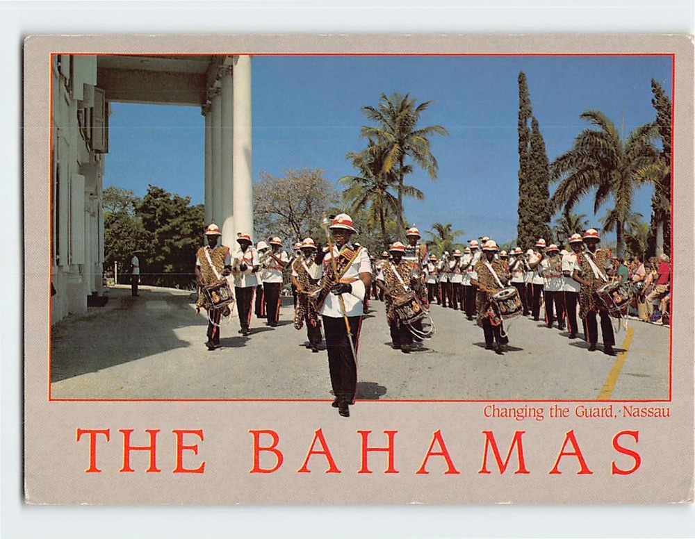 Postcard Changing the Guard Nassau Bahamas