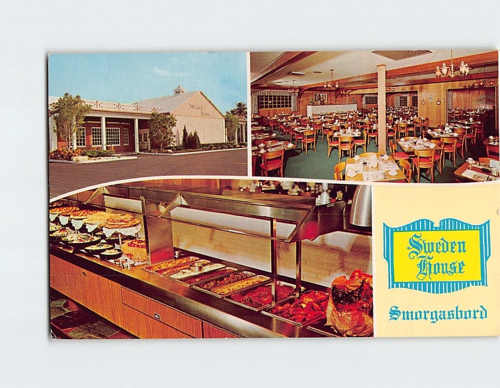 Postcard Sweden House Smorgasbord Fort Lauderdale Florida USA
