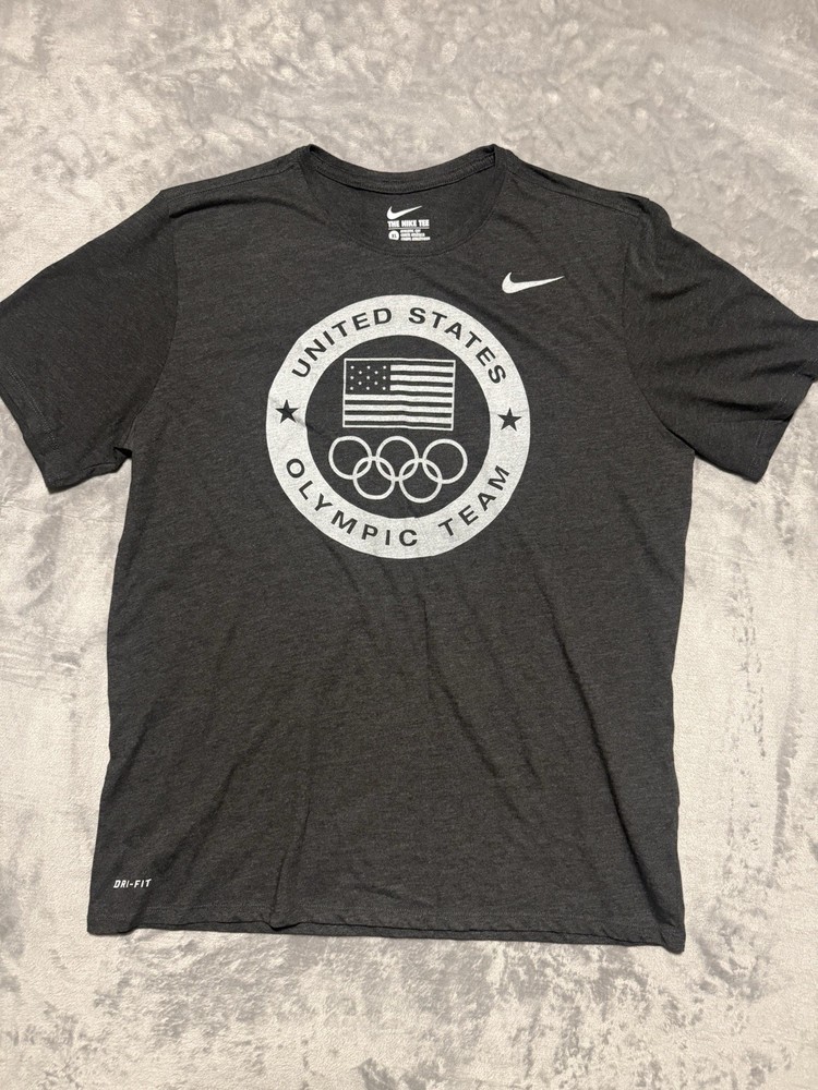 Nike Team USA Olympic T Shirt Size XL Mens Gray Short Sleeve  Dri-Fit