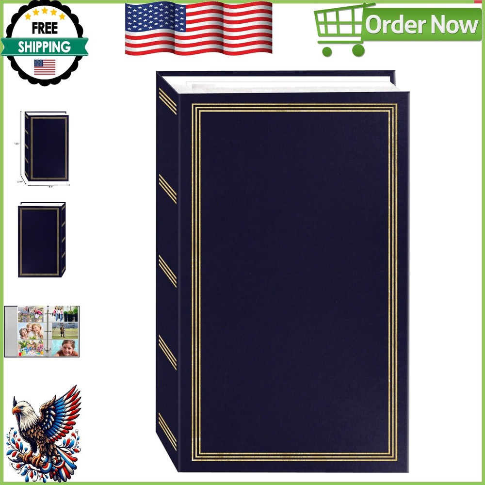 Acid-Free 504 Pocket Navy Blue Photo Album - Preserve Your Memories Elegantly-image