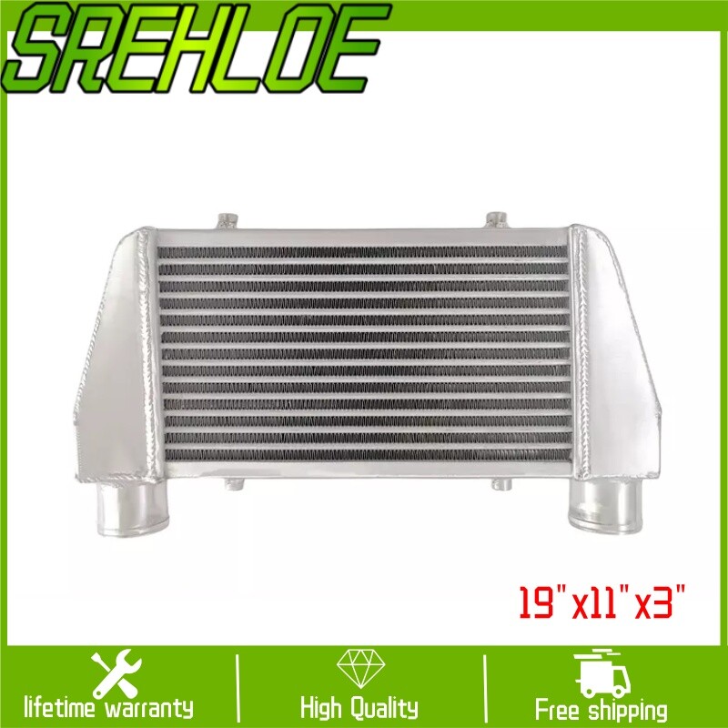 19x11x3 Universal Front Mount Aluminum Intercooler 2.5 Inch Inlet Outlet Single Side  