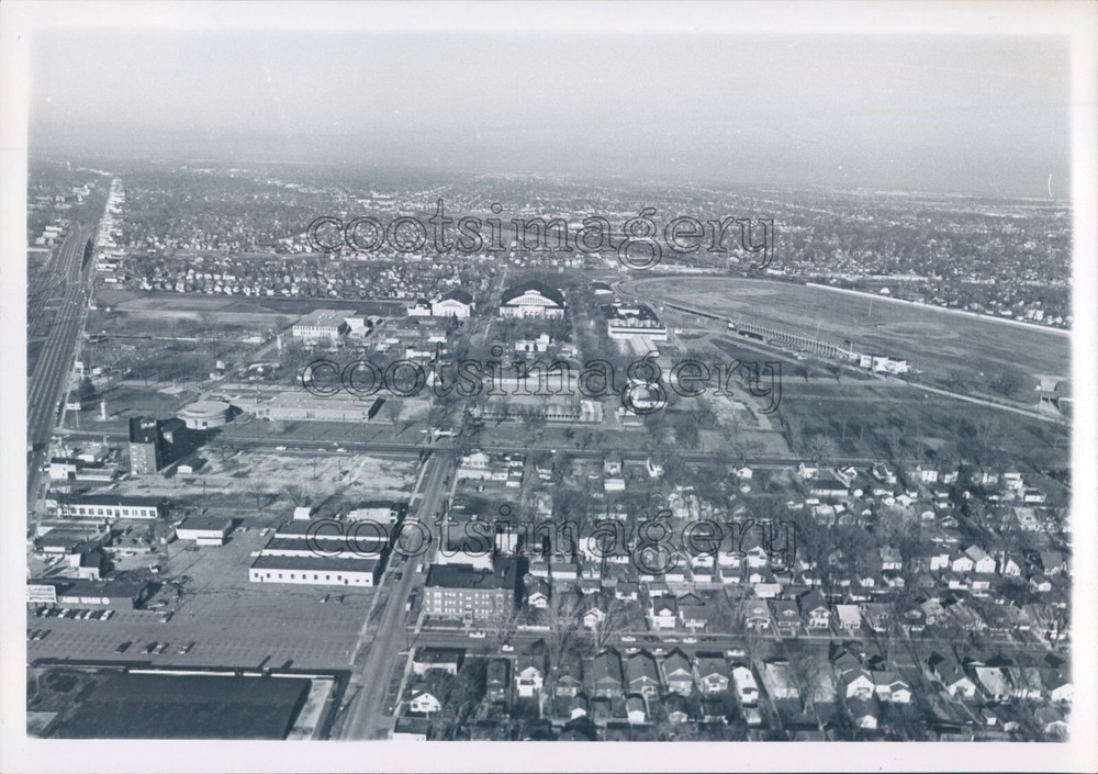 1966 Press Photo Aerial Michigan State Fair Grounds 1960s Detroit