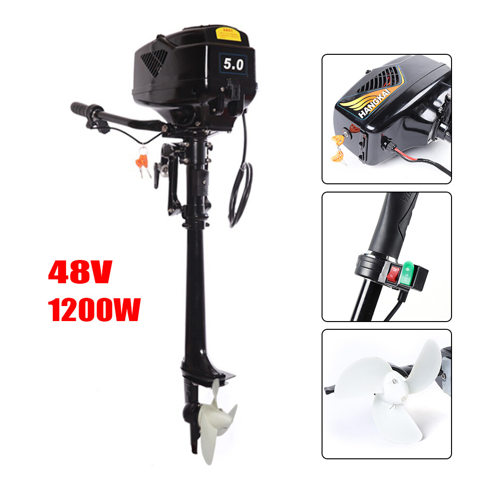 5HP HANGKAI Electric Outboard MotorFishing Boat Engine Long Shaft 48V 1200W US