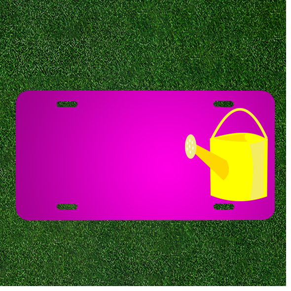 Custom Personalized Car License Plate With Add Names To Watering Can Yellow