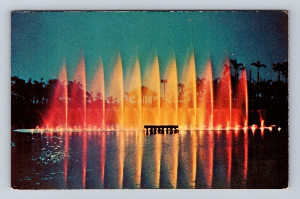 Cape Coral FL-Florida, Cape Coral Gardens, Waltzing Waters, Vintage Postcard