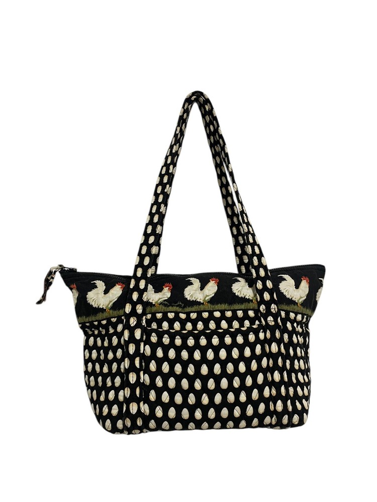 Vera Bradley Chanticleer Tote Retired 1998 Pattern Chicken Eggs Shoulder Bag VTG