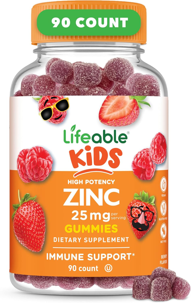 Zinc for Kids | 25Mg | Great Tasting Natural Flavored Zinc Gummies | Gluten Free