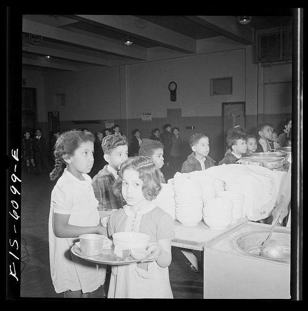 Photo:New York NY 1942 Black Children Serving Lunch School Cafeteria