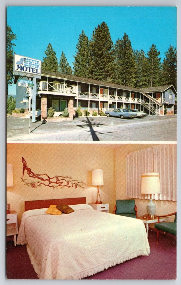 Silver Slipper Motel South Lake Tahoe California Postcard Vintage Chrome