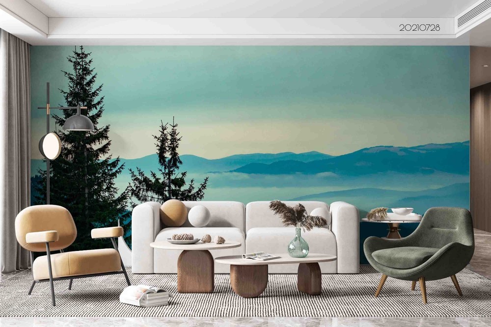 3D Mountain Forest Landscape Wall Murals Wallpaper Murals Wall Sticker