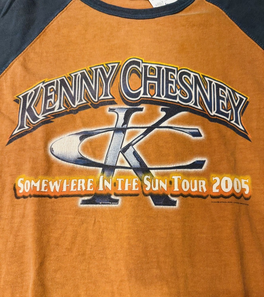 KENNY CHESNEY Concert T-Shirt XL 2005 SOMEWHERE IN THE SUN Tour 3/4 sleeve