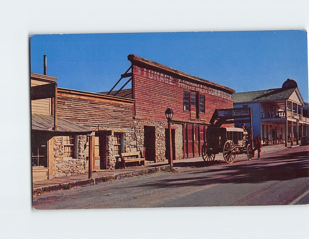 Postcard Livery Stable and Fairweather Inn Virginia City Montana