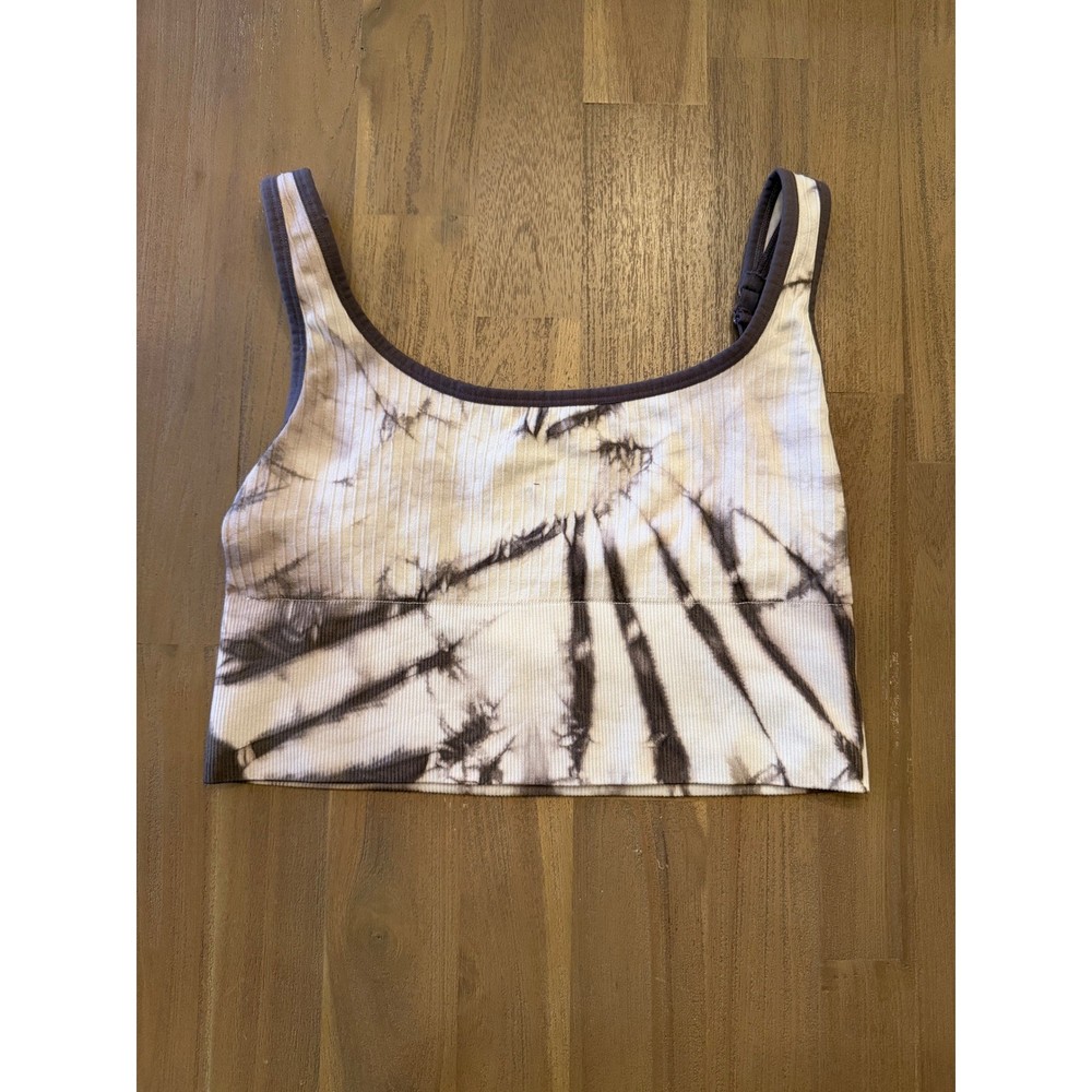 Pink Active Victorias Secret Ribbed Tie Dye Sports Bra Brown White Large