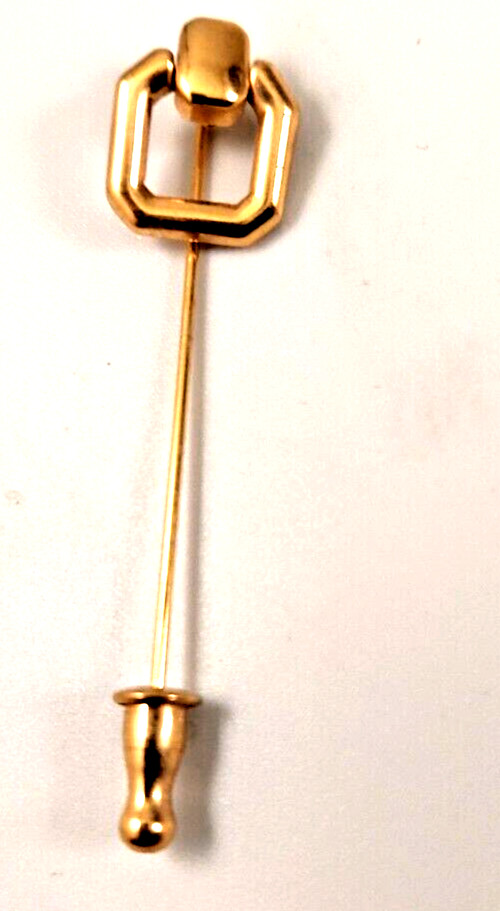 Vintage Gold Tone Svivel Square Stick Pin