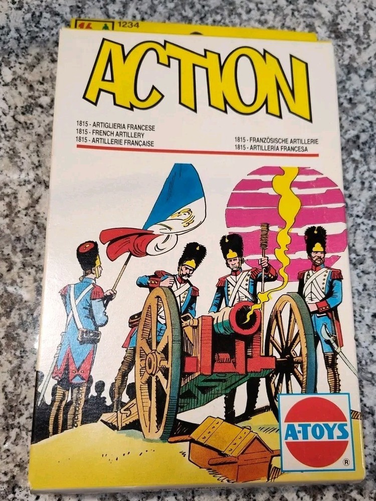 Vintage A-Toys Action 1815 French Artillery 1:72 Scale Model Kit No. 1234 [ NOS]