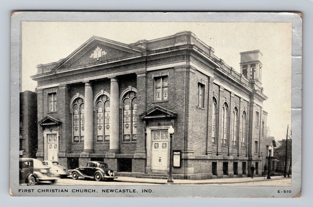 New Castle IN-Indiana First Presbyterian Church Vintage Postcard