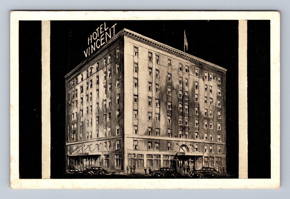 Benton Harbor MI-Michigan Hotel Vincent Vintage Postcard