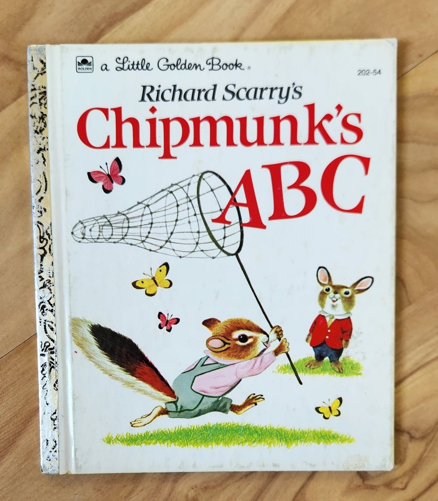 Richard Scarry's Chipmunks ABC (1963) Vintage Little Golden Book, 202-54