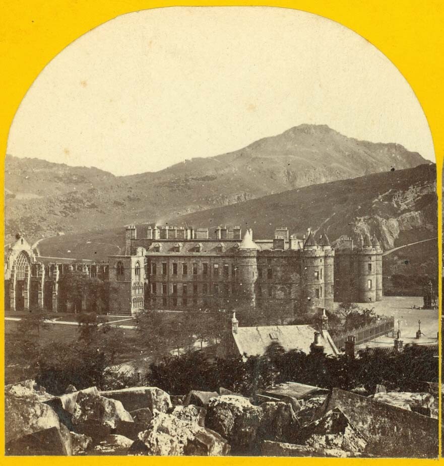 B7649~ SCOTLAND – Palace & Abbey Of Holyrood 1860’s Stereoview