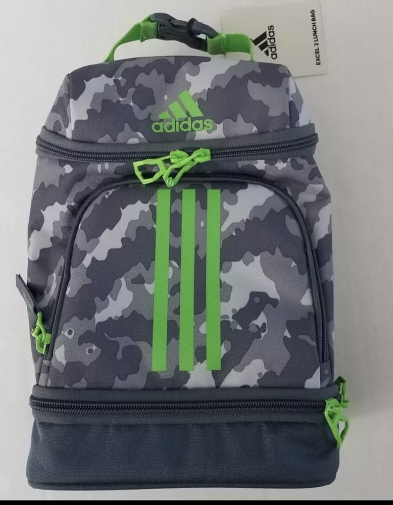 Adidas Excel 2 Insulated Lunch Bag School Work Multiple Compartments Camo NEW