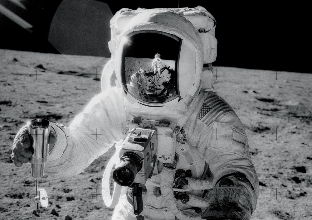 Alan Bean Collects Moon Soil PHOTO Apollo 12 Astronaut Moon Mission