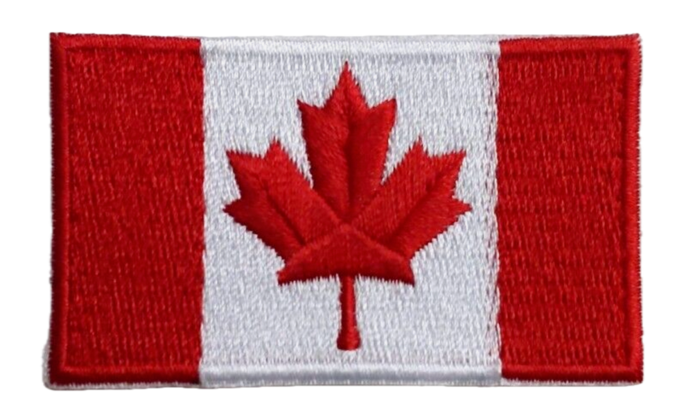 CANADIAN FLAG - MAPLE LEAF - RED/WHITE - Embroidered Iron On/Sew-On Patch