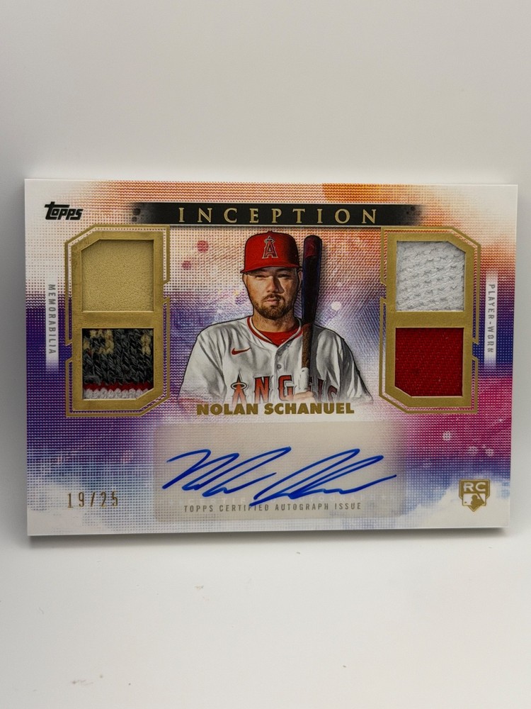 2024 Topps Inception Nolan Schanuel Rookie Quad Relics Autograph /25 Angels