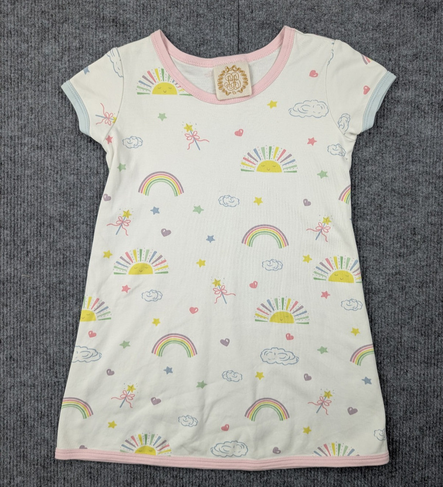 The Beaufort Bonnet Company Dress Girls 6 Pima Cotton Rainbow Novelty Whimsical