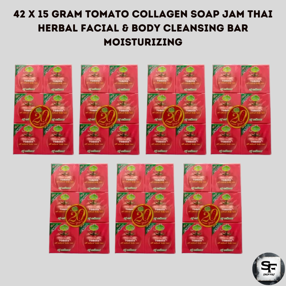 42x Tomato Collagen Soap Jam Thai Herbs Facial & Body Cleansing Bar Moisturizing