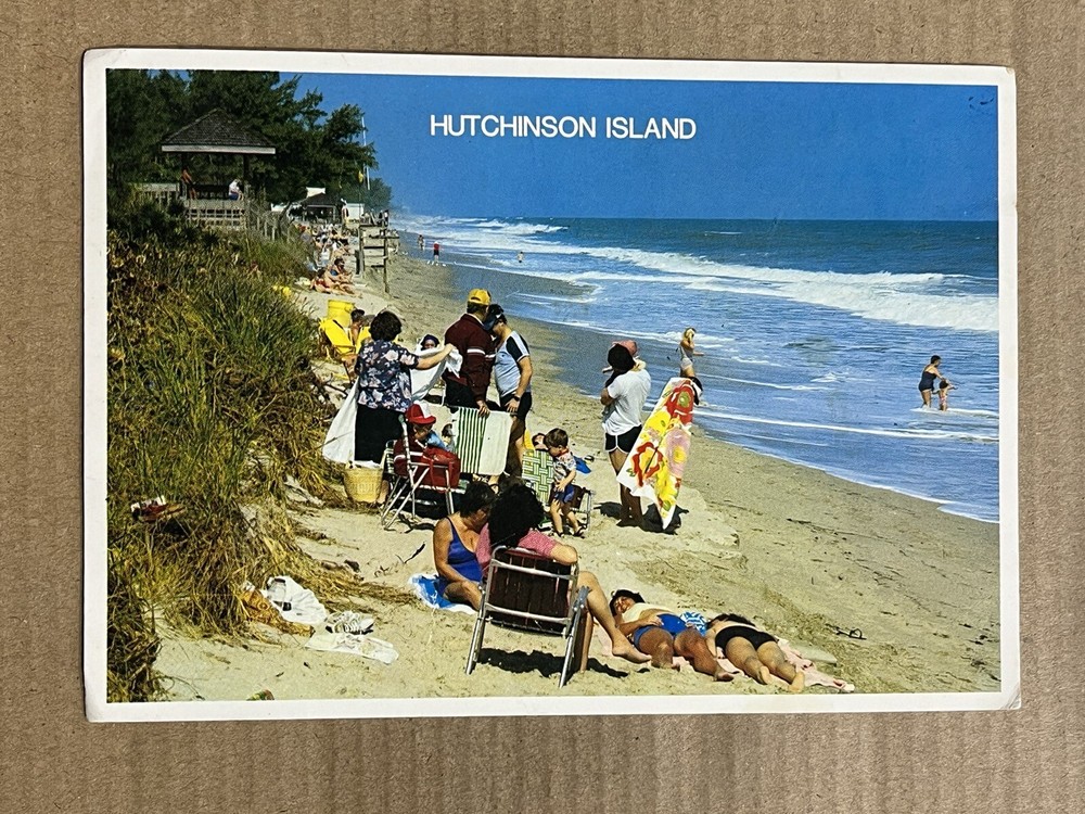 Postcard Hutchinson Island FL Florida Beach Scene Vintage PC