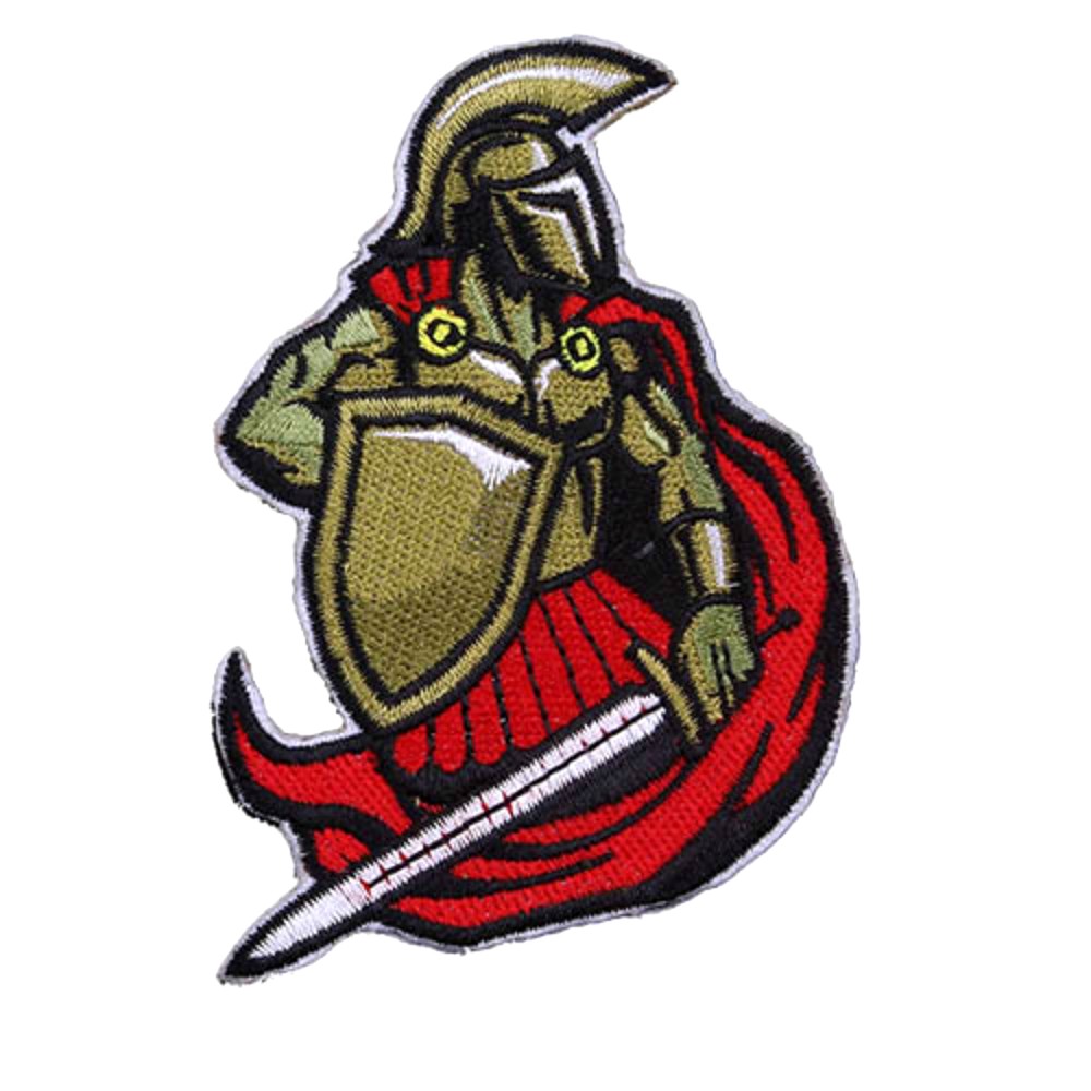 Spartan Knight Patch Embroidered Iron-on Applique Viking Medieval Warriors