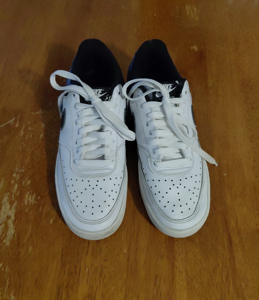 Women's Nike Court Vision Low White/ Black Sneakers Size 8
