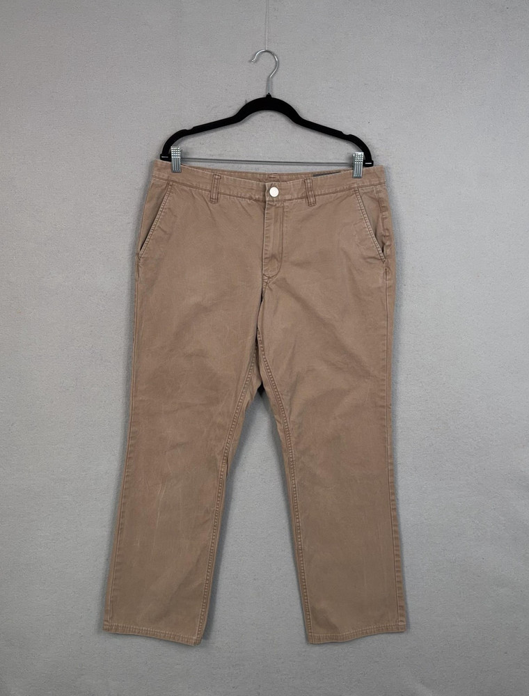 Bonobos Pants Mens 35 Beige Chino Flat Front Straight Leg Casual Cotton Twill