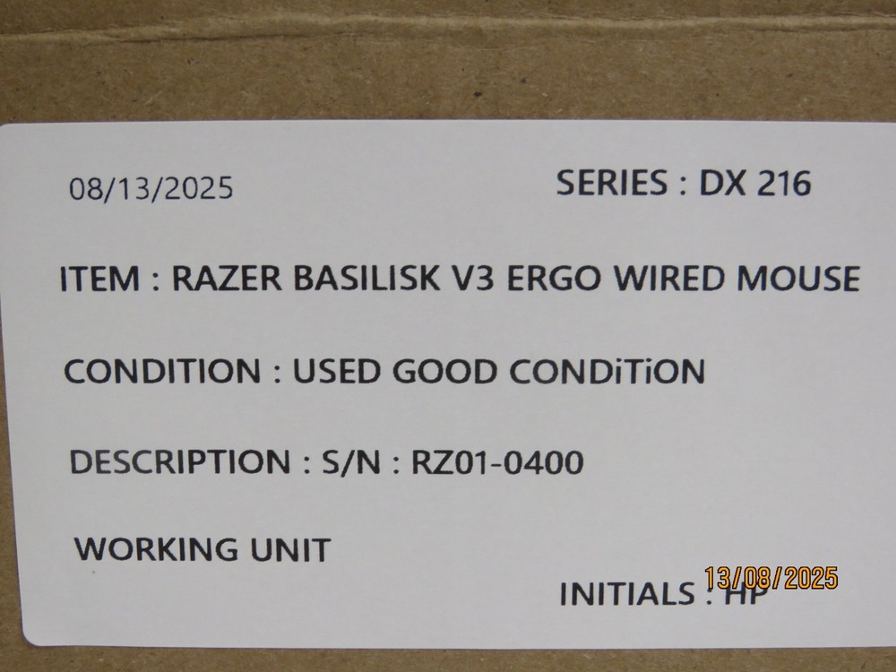 Razer Basilisk V3 Ergo Wired Gaming Mouse with Customizable Buttons DX216  
